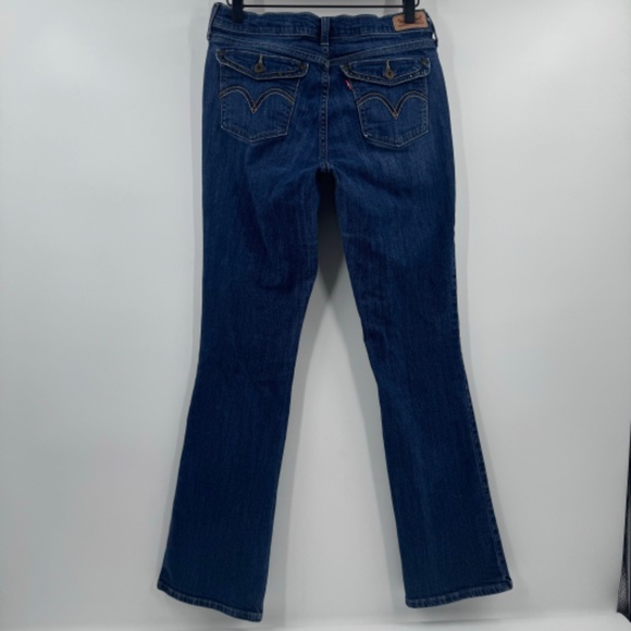 Levis Strauss Jeans Women 28x31 Blue Denim Bootcut Mid Rise 90s Y2K Stretch - Picture 4 of 13
